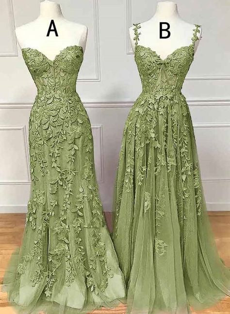 Cheap Green Lace Prom Dress Sage Long Evening Dress UK,BD240705