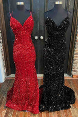 New Mermaid Sequin Long Prom Formal Dresses,BD240701