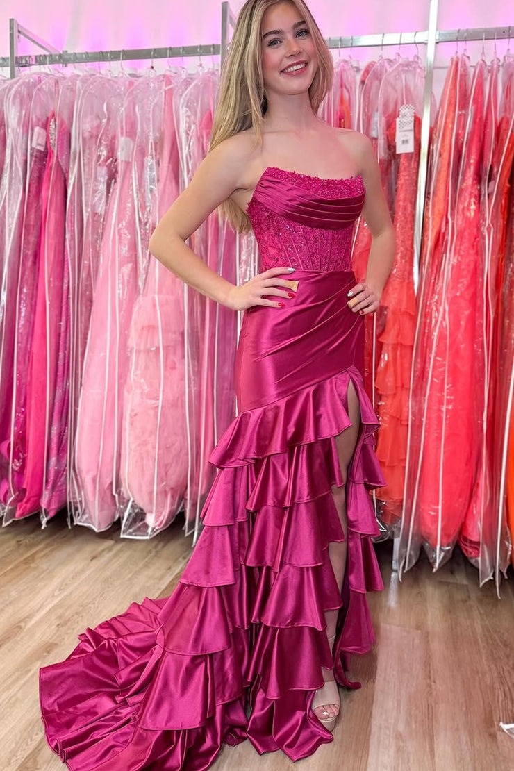 A Line Sweetheart Floral Chiffon Long Prom Dresses