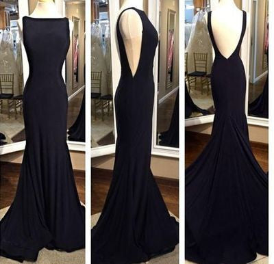 black prom Dress,backless Prom Dress,sheath prom dress,evening prom dress,long prom dress,BD613