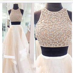 Two pieces Prom Dresses,Long Prom Dress,Long Prom Dress,A line Prom Dress,dresses for prom,BD081