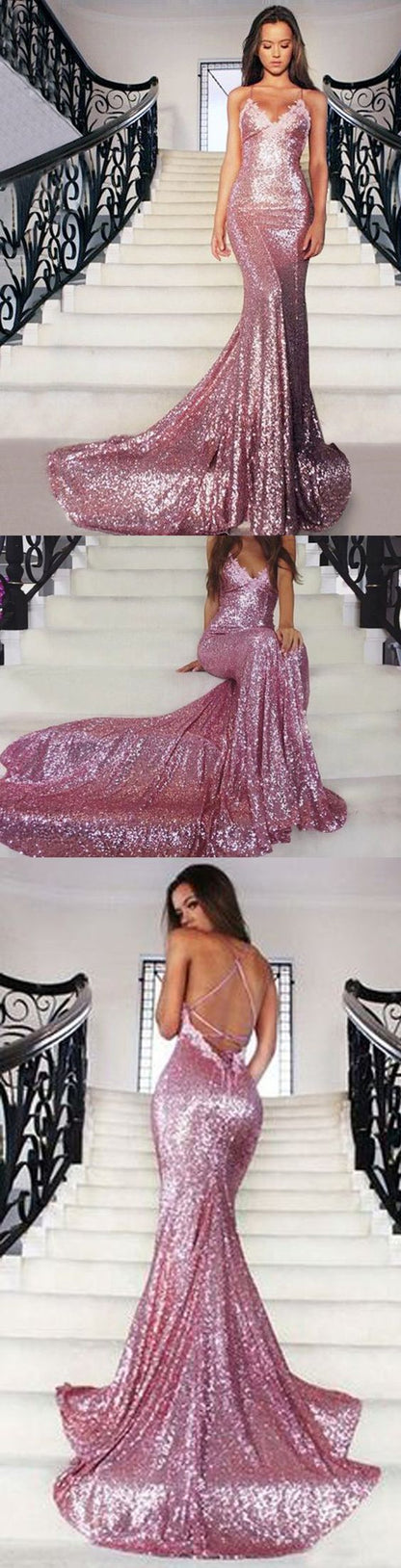 Mermaid Prom Dress, Sexy Prom Dress, Backless Prom Dress, V-Neck Party Dresses,,PD455879