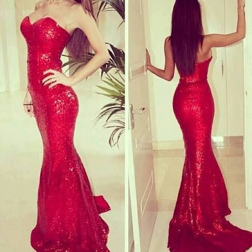 Red Prom Dress,Sheath prom dress,Charming prom dress,Long prom dress,Sequin prom dress,BD380