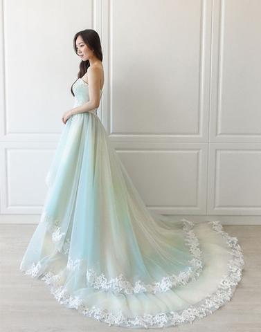 Unique tulle lace long prom dress, evening dress BD98007