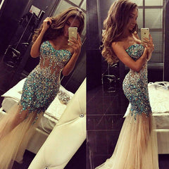 Long Prom Dress,Charming Prom Dress,Mermaid Prom Dress,Sweetheart Prom Dress,see-through Prom Dress, BD079