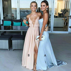 Sexy Prom Dresses,Leg Slit Party Dress,Spaghetti Straps Prom Dress,High Quality Prom Dress,Simple Design Prom Dress,PD0056