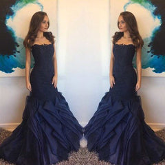 Navy Blue Prom Dresses,Mermaid Party Dress,Gorgeous Prom Dress,High Quality Prom DressPD0057