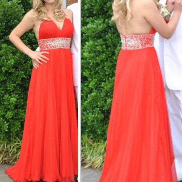 coral prom dress,long Prom Dress,halter prom dress,chiffon prom dress,cheap evening dress,BD2881