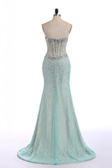 light blue prom dress,long Prom Dress,strapless prom dress,side slit prom dress,charming evening dress,BD2893