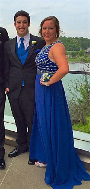 blue Prom Dresses,long prom dress,beaded prom Dress,charming prom dress,formal prom dress,BD2974