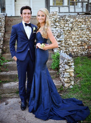 long evening Dress,mermaid Prom Dress,navy blue prom dress,elegant prom dress,formal evening dress,BD2969