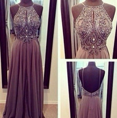 brown Prom Dresses,charming prom dress,long prom Dress,backless prom dress,BD0393