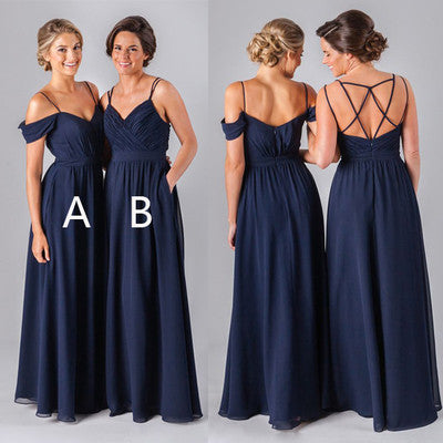 Long Bridesmaid Dresses,Navy Blue Bridesmaid Dress,Back Cross Bridesmaid Dress,Cheap Bridesmaid Dresses,New Arrival Bridesmaid Dress,PD00146