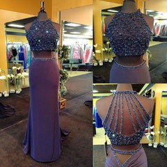 Two Pieces Prom Dresses,Fashion Prom Dresses,Cheap Prom Dress,Unique Prom Dresses,PD00122