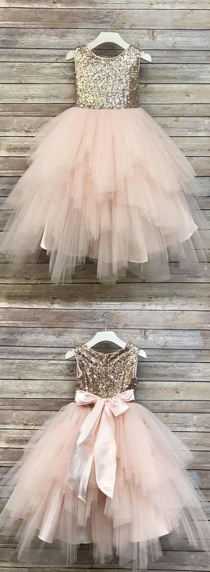 Sparkle Fluffy Flower Girl Dresses, Cheap Little Girl Dresses, Girl's Birthday Party Dresses, FD004