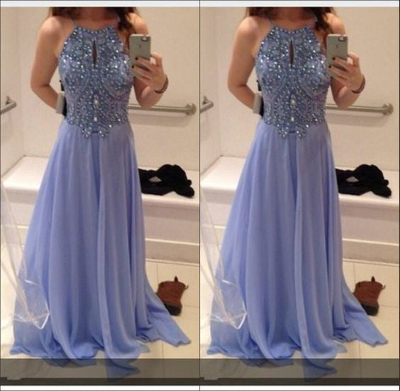 lilac prom dress,long prom dress,chiffon prom dress,beaded prom dress,charming evening gown,BD2620