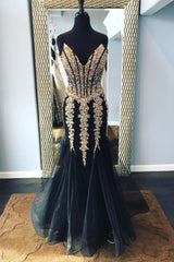 charming formal beaded mermaid navy v-neck long prom dress,HO128