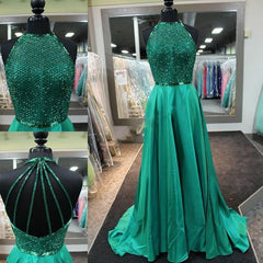 green prom dress,long prom dress,beaded prom dress,charming evening gown,BD2614