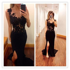 Black prom dress,lace prom dress,sexy prom dress,cheap prom dresses,long prom dress, BD097