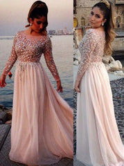 long sleeves prom dress,beaded prom dress,modest prom dress,floor-length evening dress,BD2610