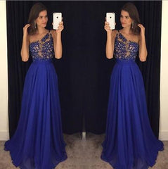 One-shoulder Prom Dresses,Gorgeous  Prom Dress,A-line Prom Dresses,Royal Blue Prom Dress,Cheap Prom Dresses,PD00117