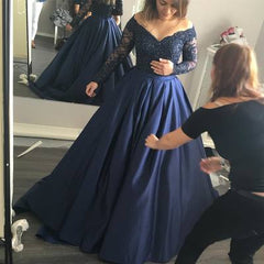 Long Sleeve Prom Dresses,Gorgeous Prom Dress,V-neck Prom Dresses,Cheap Prom Dress,Ball Gown Prom Dresses,PD00119