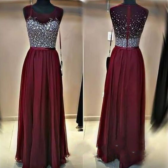 burgundy Prom Dresses,long Evening Dress,charming prom dress,BD0391