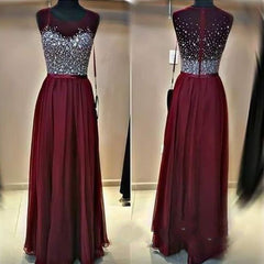 burgundy Prom Dresses,long Evening Dress,charming prom dress,BD0391