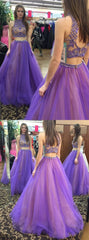 two piece prom dresses,prom ideas, prom collection, purple prom, evening dresses, formal dresses,PD45870