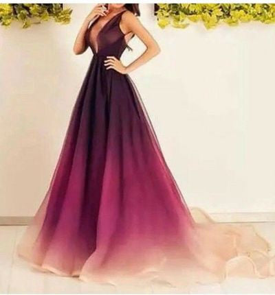 Gradient purple Prom Dresses,A-line prom dress,long prom Dress,formal prom dress,BD2806