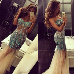 Charming Prom Dress,Mermaid prom dress,Rhinestones prom dress,Long prom dress,evening dress,BD383