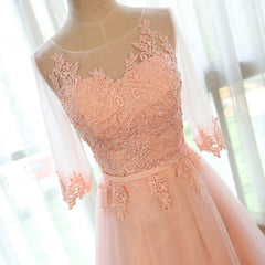 Beautiful Prom Dresses Pink Tulle Long Prom Dresses,PD4558937