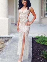 Sexy Luxury Prom Dresses Straps Rhinestone Long Prom Dresses,PD4558936