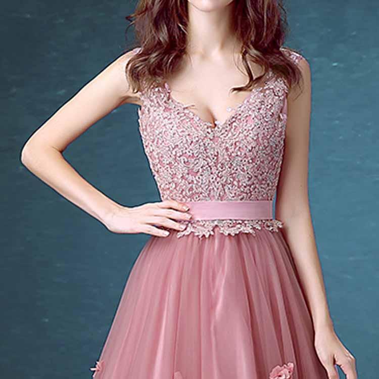 Chic Prom Dresses V-neck Lilac Appliques Long Prom Dress,Evening Dresses,PD4558933