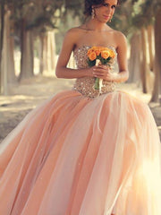 Ball Gown Prom Dresses. Sweetheart Floor-length Tulle Prom Dress,PD4558711