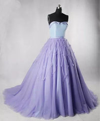 Ball Gown Prom Dresses, Sweetheart Sweep,Brush Train Hand-Made Flower Prom Dress,PD4558722