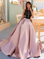 Beautiful Prom Dresses Sweep,Brush Train Beading Long Prom Dresses,PD4558742