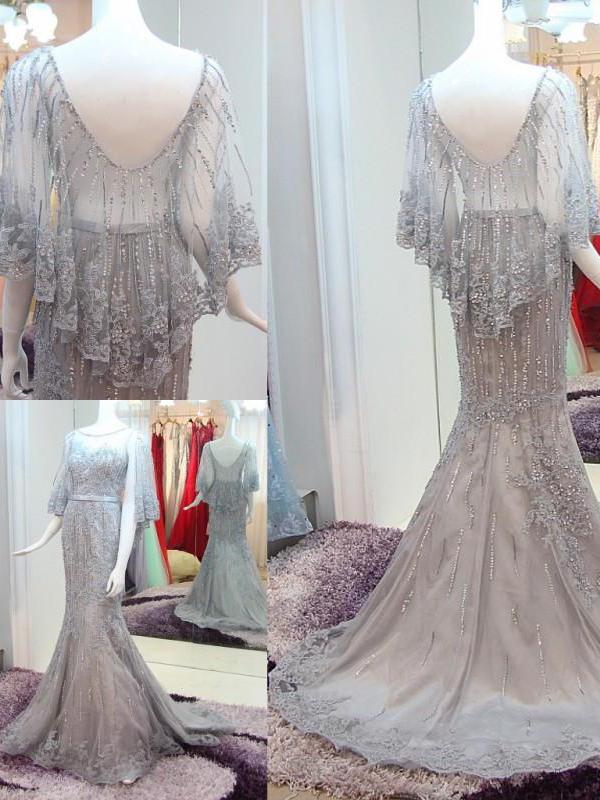 Beautiful Prom Dresses Sweep,Brush Train Rhinestone Long Luxury Prom Dresses,PD4558752