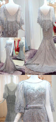 Beautiful Prom Dresses Sweep,Brush Train Rhinestone Long Luxury Prom Dresses,PD4558752