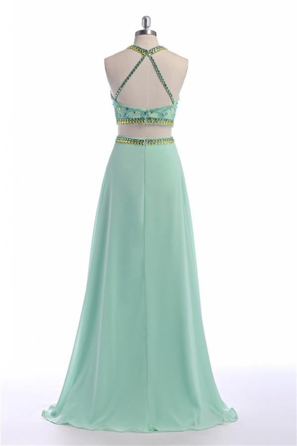 Long Prom Dresses,Mint Prom Dresses,Charming Prom Dress,Two pieces Prom Dress,Party dress,BD148