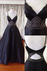 Long prom dress Simple V-neckProm Dress, Evening Dresses,PD4558994