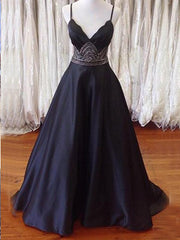 Long prom dress Simple V-neckProm Dress, Evening Dresses,PD4558994