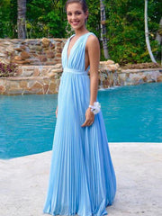 Chiffon prom dresses A-line Straps Floor-length Chiffon Prom Dresses,PD4558982