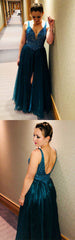 Gorgeous Long Prom Dress,Beaded Bodice Evening Dress,BH91090