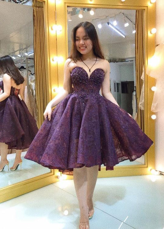 Short Sweetheart Beading Homecomig Dress, BH91192