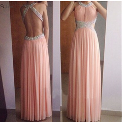 Blush Pink Prom Dresses,Long Prom Dress,Chiffon Prom Dresses,A-line Prom Dress,Cheap Prom Dresses,PD00163