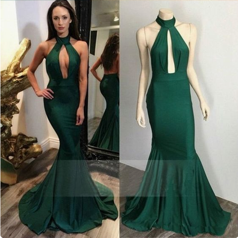 Mermaid Halter bodycon prom dresses, Hunter elegant evening dresses, Backless sexy party Dresses,PD455836