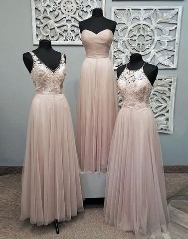 Simple chiffon tulle long prom dresses, evening dresses,BD1112