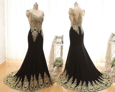 Black prom Dress,Charming Prom Dresses,Mermaid prom dress,Party dress,BD043