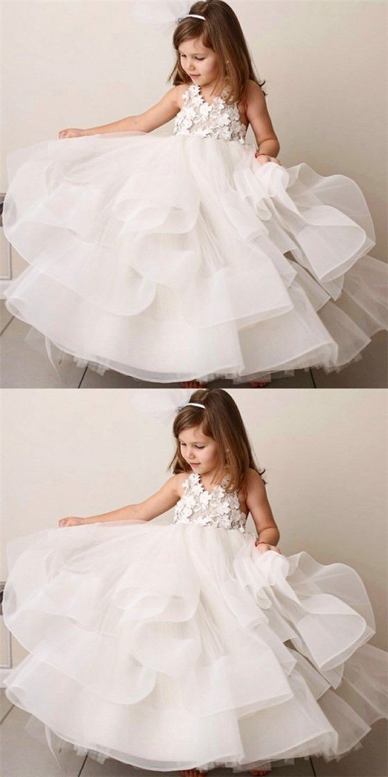 Flower Girl Dress For Wedding, Cheap Little Girl Dress, Lovely Party Dress For Girls, FD023